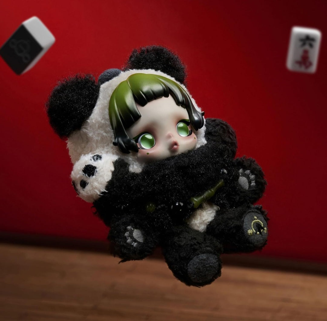 Image of SKULLPANDA Lazy Panda Plush Doll Pendant
