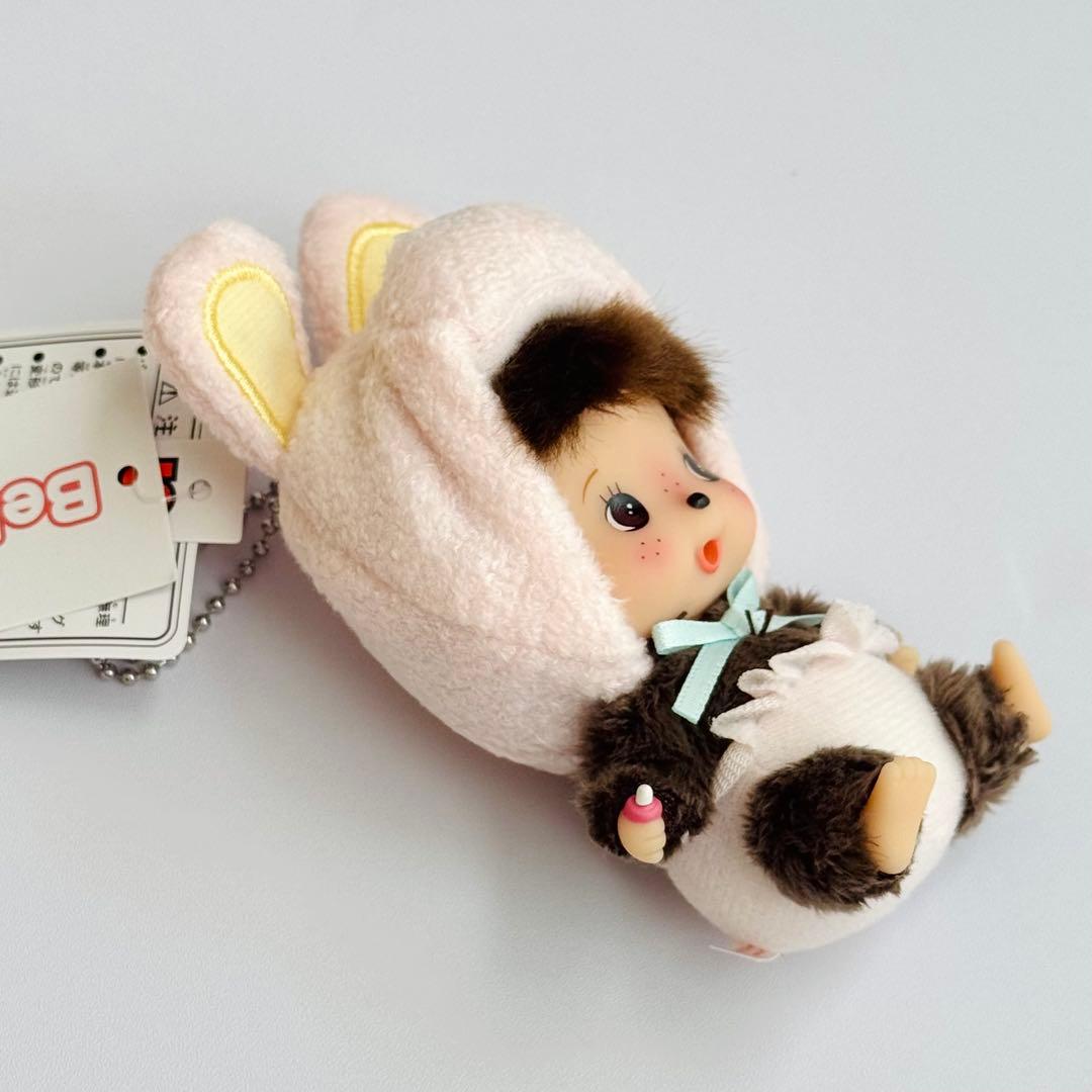 Image of Monchhichi Animal Bebichhichi SS Big Face Plush Keychain – Rabbit